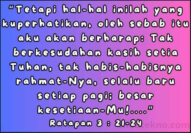 Renungan Penata Hidup - Memahami Kasih Allah diatas Persepsi dan Logika